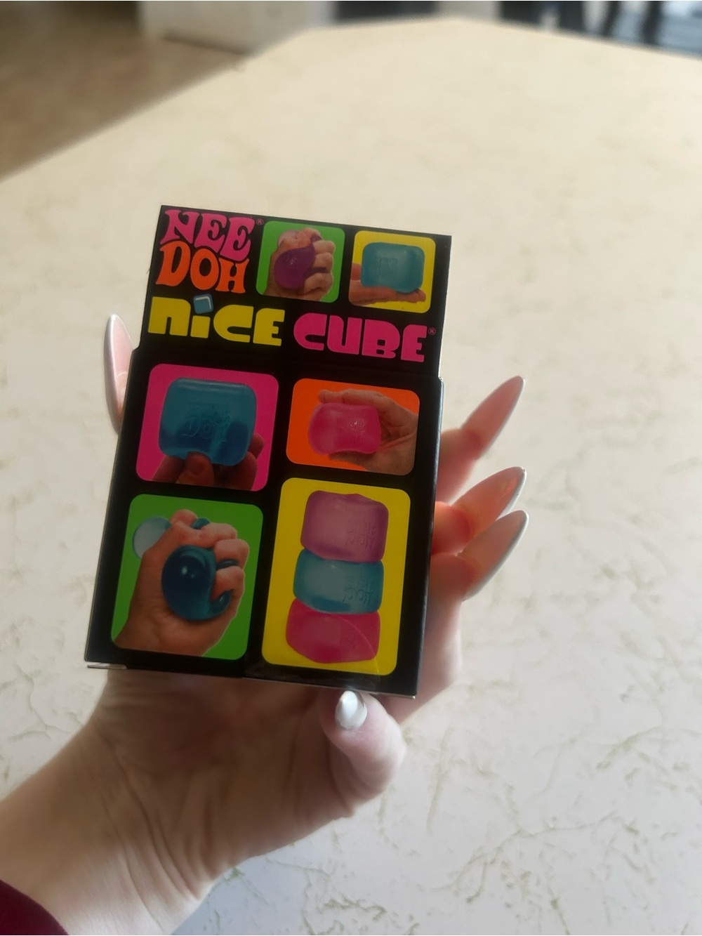 Nee Doh Nice Cube - Hot Pink Squishy Stress Toy - Picture 5 of 5